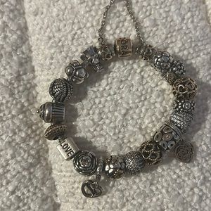 Gorgeous two tone pandora bracelet